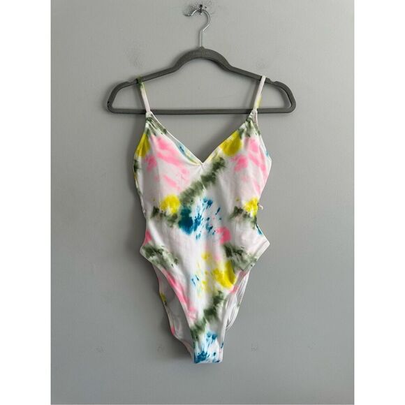 NWOT Old Navy Tie Dye High Cut One Piece Swimsuit Colorful Women’s Size Small - Picture 1 of 7